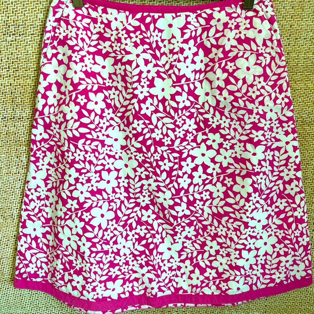 LLBean Floral Favorite Fit A-line Skirt